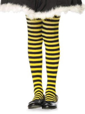 Meia Calça Infantil Listradas Preto e Amarelo