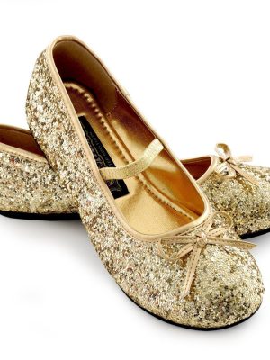 Sapatilha Infantil Dourado Lantejoulas Brilhantes Sapatilha Infantil Dourado Lantejoulas Brilhantes