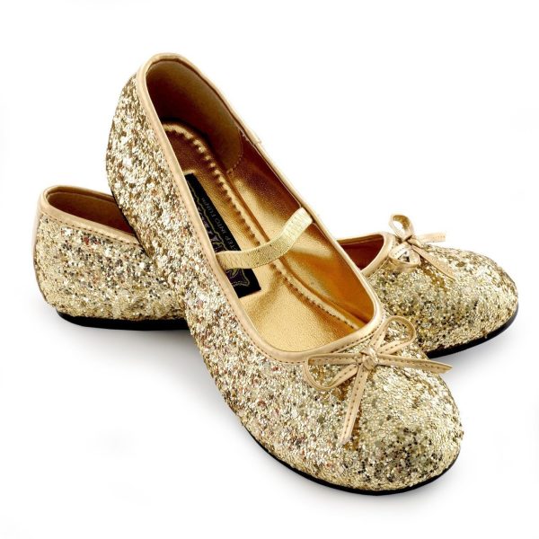 Sapatilha Infantil Dourado Lantejoulas Brilhantes Sapatilha Infantil Dourado Lantejoulas Brilhantes