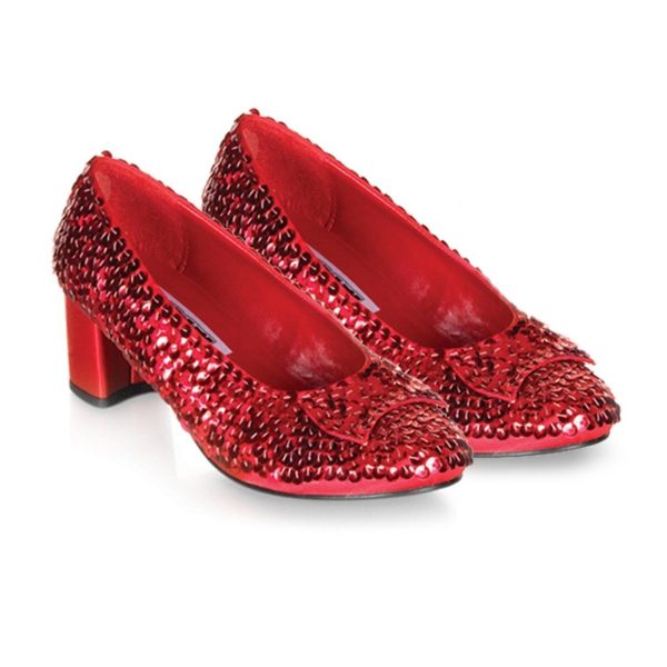 Sapatilha Infantil Vermelho Lantejoulas Brilhantes com Salto Sapatilha Infantil Vermelho Lantejoulas Brilhantes com Salto