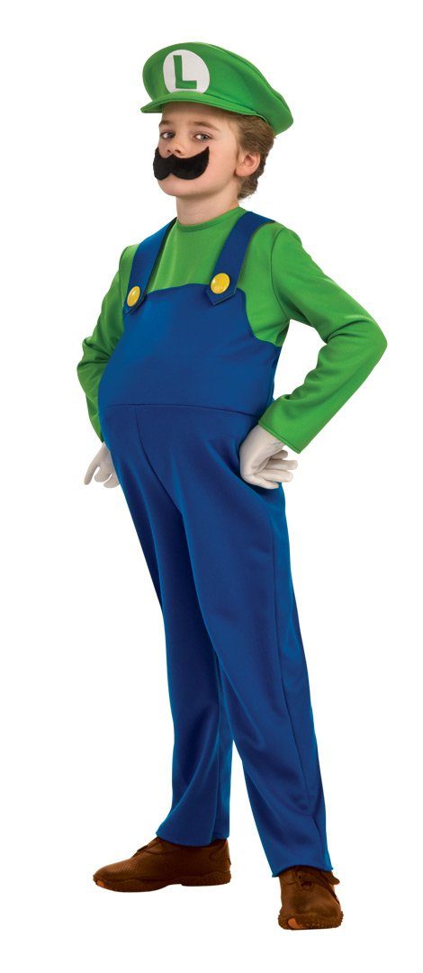 Super Mario Bros Fantasia Infantil Luxo Luigi Super Mario Bros Fantasia Infantil Luxo Luigi