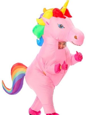 Fantasia Unicórnio Inflável Arco Iris Adulto