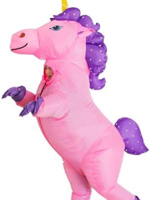 Fantasia Unicórnio Inflável Rosa Adulto