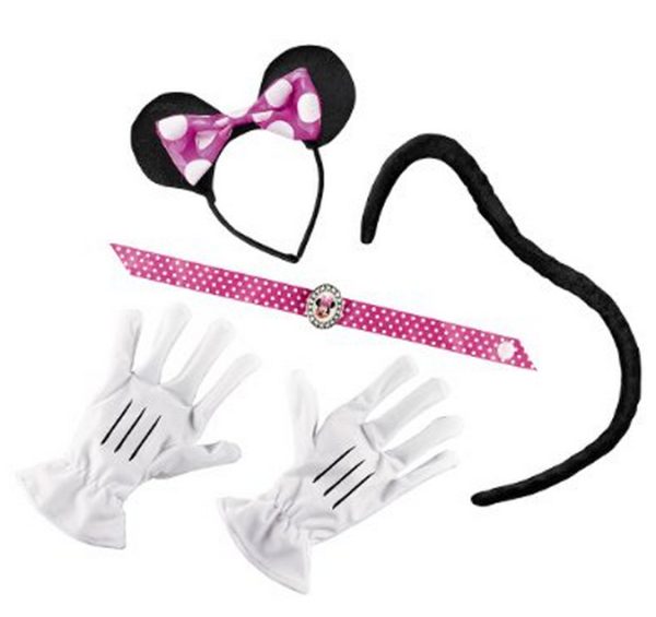 Luvas Tiara Rabo da Minnie Mouse Disney Clássica Luvas Tiara Rabo da Minnie Mouse Disney Clássica