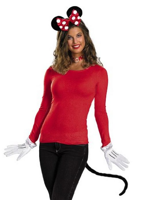 Luvas Tiara Rabo da Minnie Mouse Disney Clássica Luvas Tiara Rabo da Minnie Mouse Disney Clássica