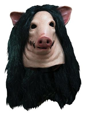 Máscara Adulto Billy de Jogos Mortais Saw Jigsaw Pig Porco Luxo Máscara Adulto Billy de Jogos Mortais Saw Jigsaw Pig Porco Luxo