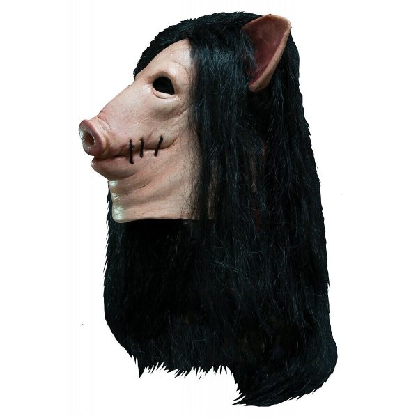 Máscara Adulto Billy de Jogos Mortais Saw Jigsaw Pig Porco Luxo Máscara Adulto Billy de Jogos Mortais Saw Jigsaw Pig Porco Luxo