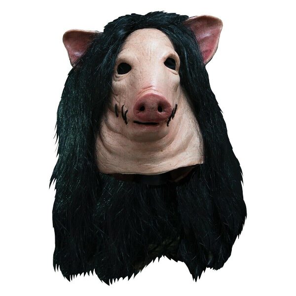 Máscara Adulto Billy de Jogos Mortais Saw Jigsaw Pig Porco Luxo Máscara Adulto Billy de Jogos Mortais Saw Jigsaw Pig Porco Luxo