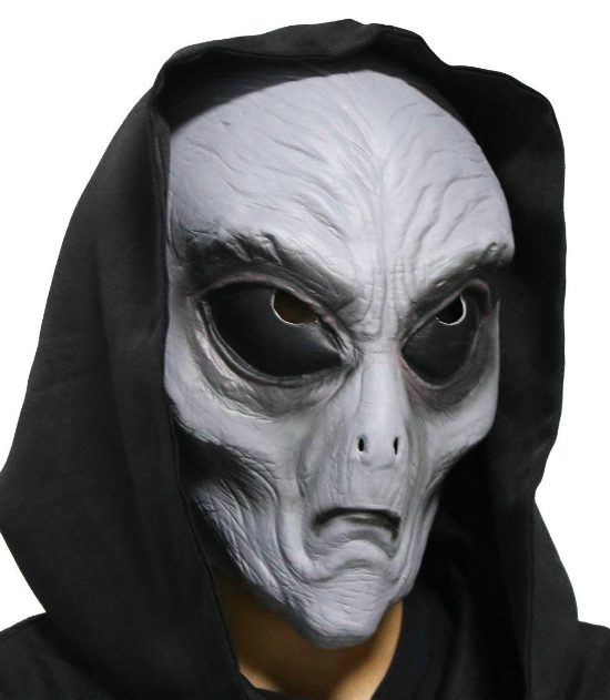 Máscara de Alien Extraterrestre Luxo Cinza Máscara de Alien Extraterrestre Luxo Cinza