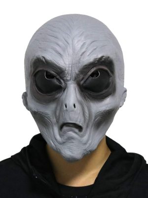 Máscara de Alien Extraterrestre Luxo Cinza
