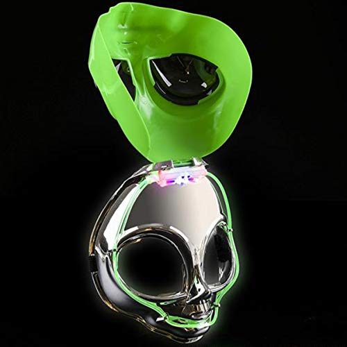 Máscara de Alien Extraterrestre Verde com Luz Máscara de Alien Extraterrestre Verde com Luz