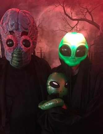 Máscara de Alien Extraterrestre Verde com Luz Máscara de Alien Extraterrestre Verde com Luz