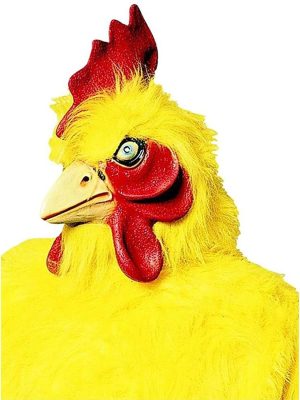 Máscara de Animal Galo Galinha Amarelo Luxo Máscara de Animal Galo Galinha Amarelo Luxo