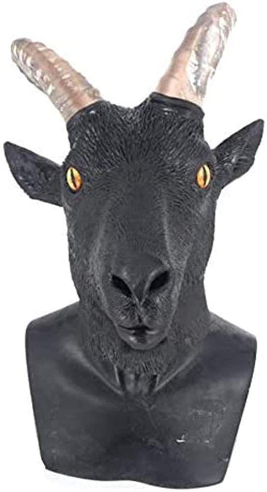 Máscara de Bode Cabra Animal Luxo Preto Máscara de Bode Cabra Animal Luxo Preto