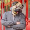 Máscara de Cachorro Pug Vinil Animal Luxo