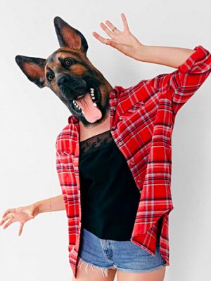 Máscara de Cachorro Vinil Animal Luxo