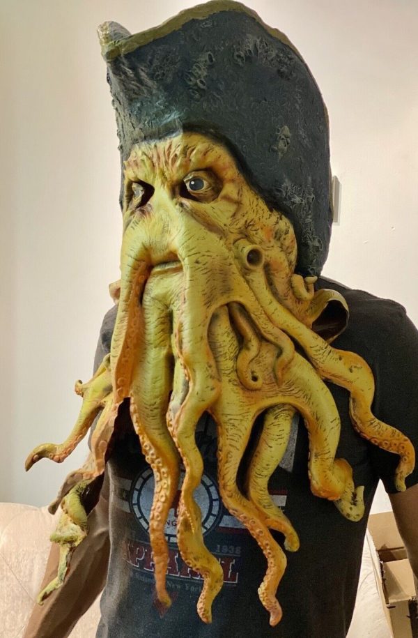 Máscara de Polvo Pirate Davy Jones Luxo Latex Máscara de Polvo Pirate Davy Jones Luxo Latex