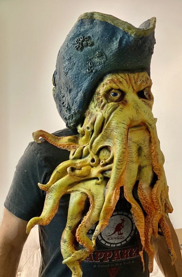 Máscara de Polvo Pirate Davy Jones Luxo Latex Máscara de Polvo Pirate Davy Jones Luxo Latex