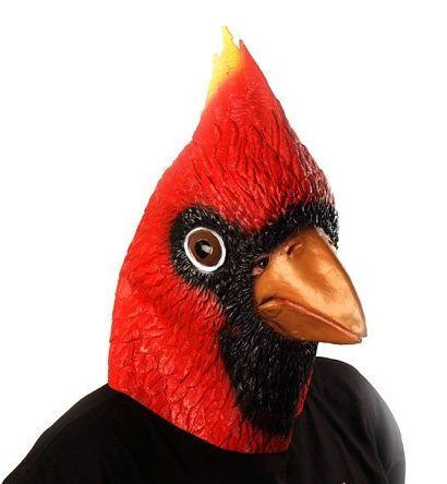 Máscara de Vinil Animal Pássaro Cardinal Luxo Máscara de Vinil Animal Pássaro Cardinal Luxo