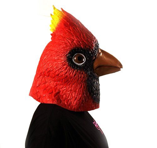 Máscara de Vinil Animal Pássaro Cardinal Luxo Máscara de Vinil Animal Pássaro Cardinal Luxo