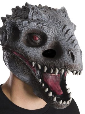 Máscara Jurassic Park O Mundo dos Dinossauros Indomirus TRex Adulto