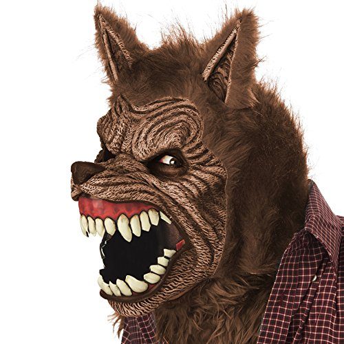 Máscara Lobo Lobisomem Luxo Adulto Motion Marrom Máscara Lobo Lobisomem Luxo Adulto Motion Marrom
