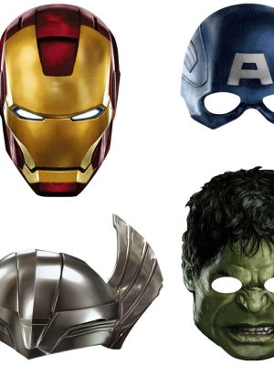 Máscaras dos Vingadores Hulk Thor Capitão América Homem de Ferro Máscaras dos Vingadores Hulk Thor Capitão América Homem de Ferro