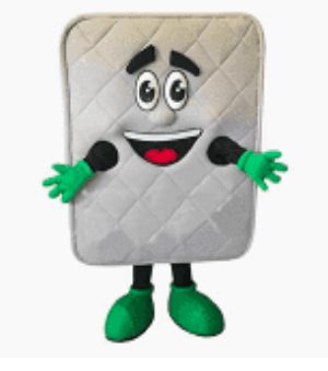 Mascote Colchão Branco Luxo Adulto Mascote Colchão Branco Luxo Adulto