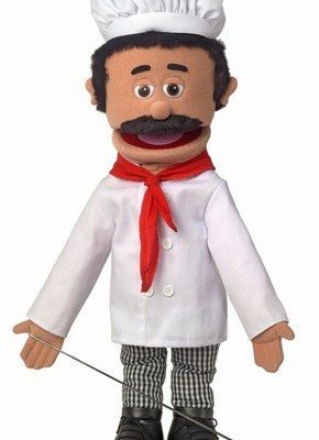 Boneco Fantoche Ventríloquo Chefe de Cozinha Luxo Boneco Fantoche Ventríloquo Chefe de Cozinha Luxo