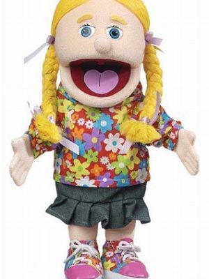 Boneco Fantoche Ventríloquo Menina Loira Luxo Boneco Fantoche Ventríloquo Menina Loira Luxo