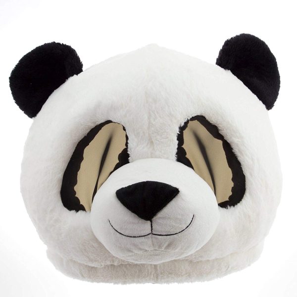 Cabeça Capacete Máscara Panda Pelúcia Luxo Cabeça Capacete Máscara Panda Pelúcia Luxo
