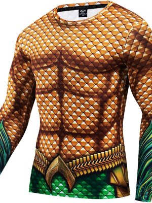 Camiseta Aquaman Adulto Longa Camiseta Aquaman Adulto Longa
