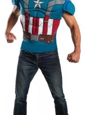 Camiseta Capitão América Adulto Camiseta Capitão América Adulto