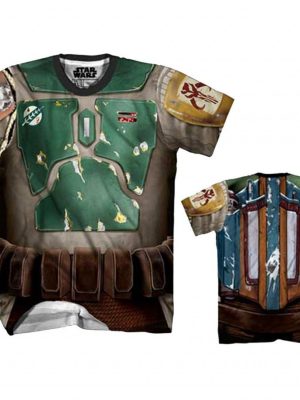 Camiseta do Boba Fett Adulto Atlética Camiseta do Boba Fett Adulto Atlética