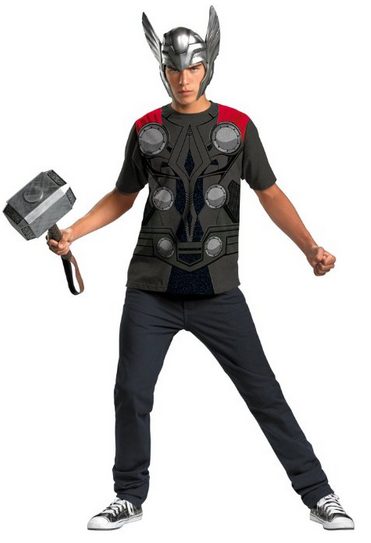 Camiseta e Capacete Adulto do Thor Luxo Camiseta e Capacete Adulto do Thor Luxo