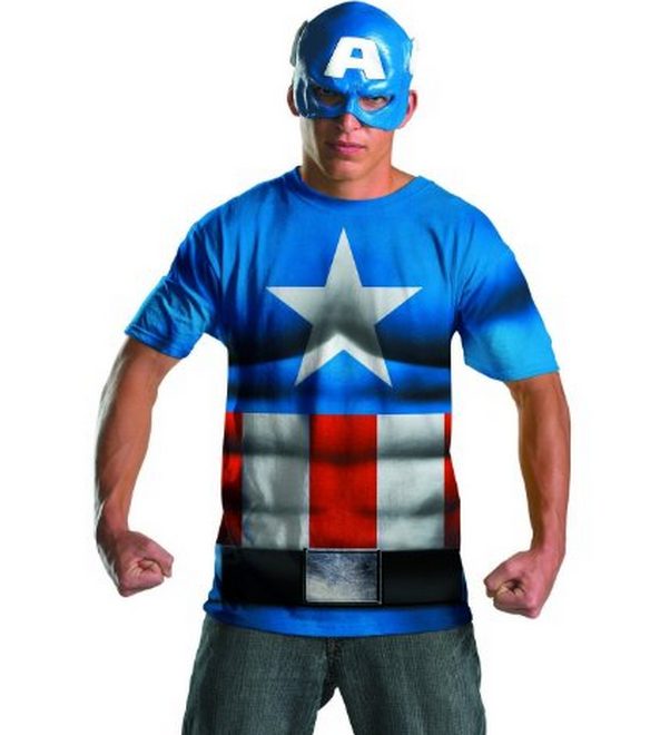 Camiseta e Máscara do Capitão América Os Vingadores Camiseta e Máscara do Capitão América Os Vingadores