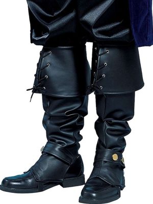 Cobertura de Botas de Pirata Adulto Preta Cobertura de Botas de Pirata Adulto Preta