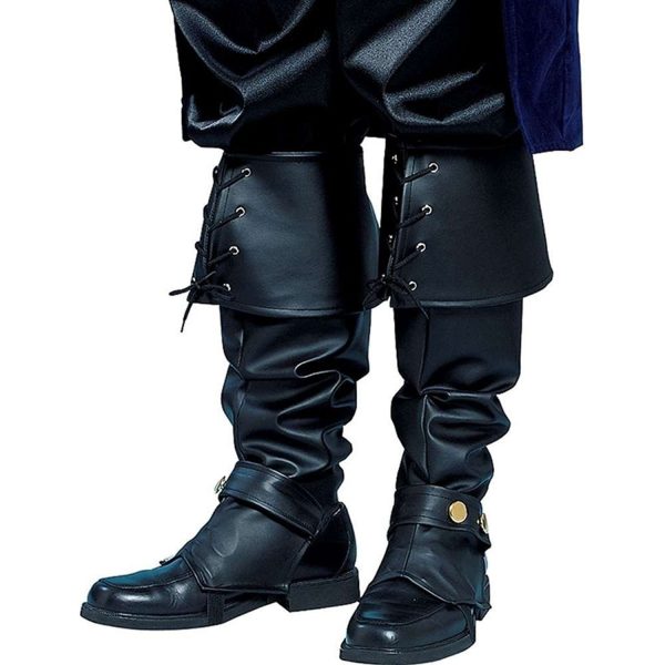 Cobertura de Botas de Pirata Adulto Preta Cobertura de Botas de Pirata Adulto Preta