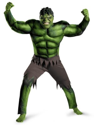 Fantasia Adulto Incrível Hulk com Músculo Luxo
