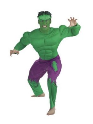 Fantasia Adulto Incrível Hulk com Músculo Luxo clássica