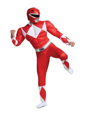 Fantasia Adulto Power Rangers Vermelho Luxo Novo Fantasia Adulto Power Rangers Vermelho Luxo Novo