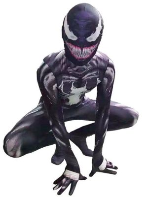 Fantasia Agente Venom Infantil Luxo Spandex Fantasia Agente Venom Infantil Luxo Spandex