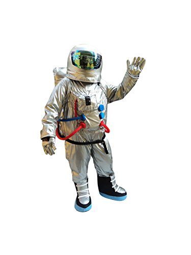 Fantasia Astronauta do Espaço Adulto Mascote Prata Fantasia Astronauta do Espaço Adulto Mascote Prata