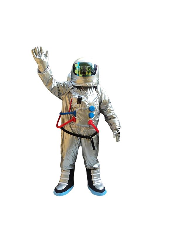 Fantasia Astronauta do Espaço Adulto Mascote Prata Fantasia Astronauta do Espaço Adulto Mascote Prata