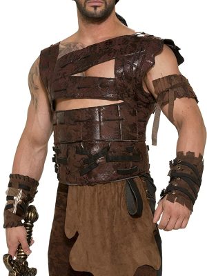 Fantasia Bárbaro Guerreiro Medieval Adulto Luxo Fantasia Bárbaro Guerreiro Medieval Adulto Luxo