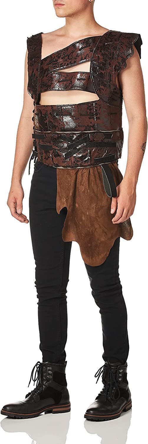 Fantasia Bárbaro Guerreiro Medieval Adulto Luxo Fantasia Bárbaro Guerreiro Medieval Adulto Luxo