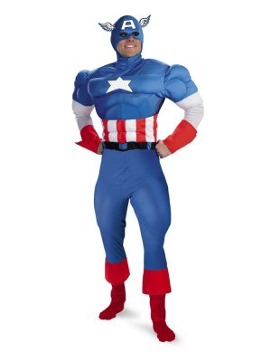 Fantasia Capitão América Adulto Luxo Clássico Fantasia Capitão América Adulto Luxo Clássico