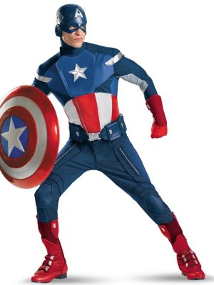 Fantasia Capitão América Adulto Os Vingadores Elite Luxo Fantasia Capitão América Adulto Os Vingadores Elite Luxo