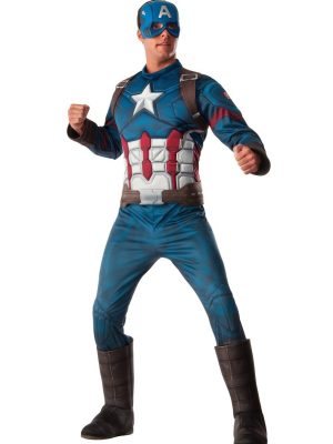 Fantasia Capitão América Guerra Civil Adulto Luxo Fantasia Capitão América Guerra Civil Adulto Luxo