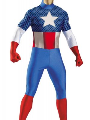 Fantasia Capitão América Spandex Adulto Fantasia Capitão América Spandex Adulto